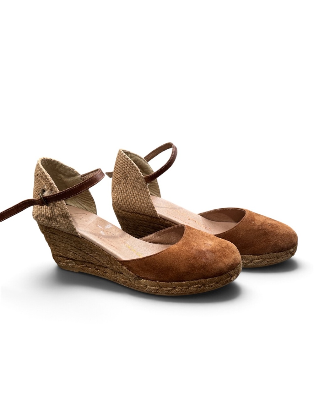 Women's Brown Espadrille Wedge Ankle-Strap Sandals